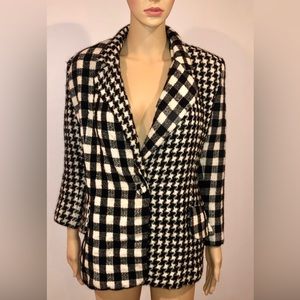 Women’s Shin Choi Coleridge Tweed Black & White Rare Blazer Size 10